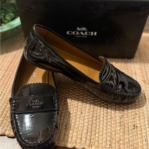 Coach Black Odette Patent Flats